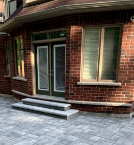 Concrete Steps with Interlocking Patio
